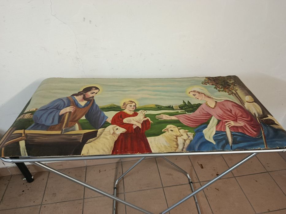 Obraz religijny PRL 121x 53