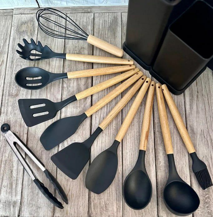 Набір кухонного приладдя 19 предметів, набір ножів, кухонна утварь
