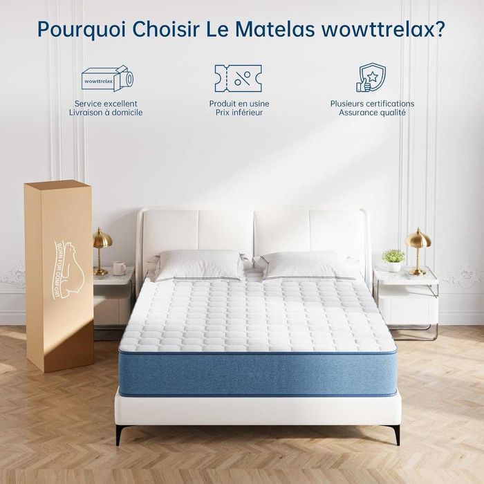 Materac 140x200cm Kieszeniowy ŚREDNIO TWARDY Wytrzymały - 20.5cm