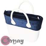 organizer OBAG MINI +OPASKA granatowy welur VELVET 2 kieszenie OMAY