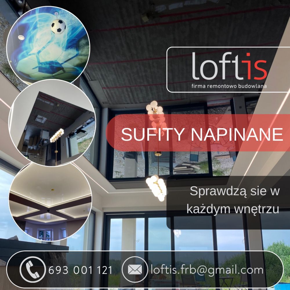 Sufity napinane  oświetlenie LED