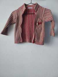 Czerwono-brązowy sweterek na zamek błyskawiczny rozmiar 86-92cm/1,5-2