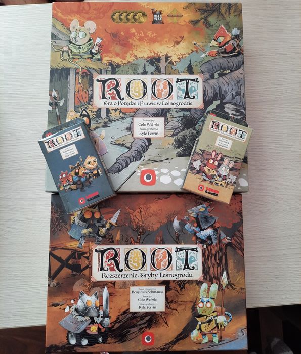 Gra planszowa Root + rozszerzenie Gryby Leśnogrodu + 3 talie kart