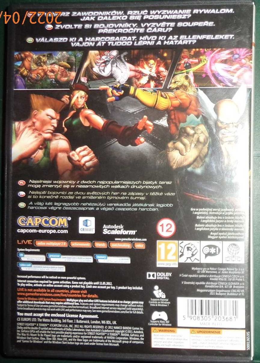 Street Fighter X Tekken PC DVD BOX, bez kodu, Capcom, Cenega, 2012