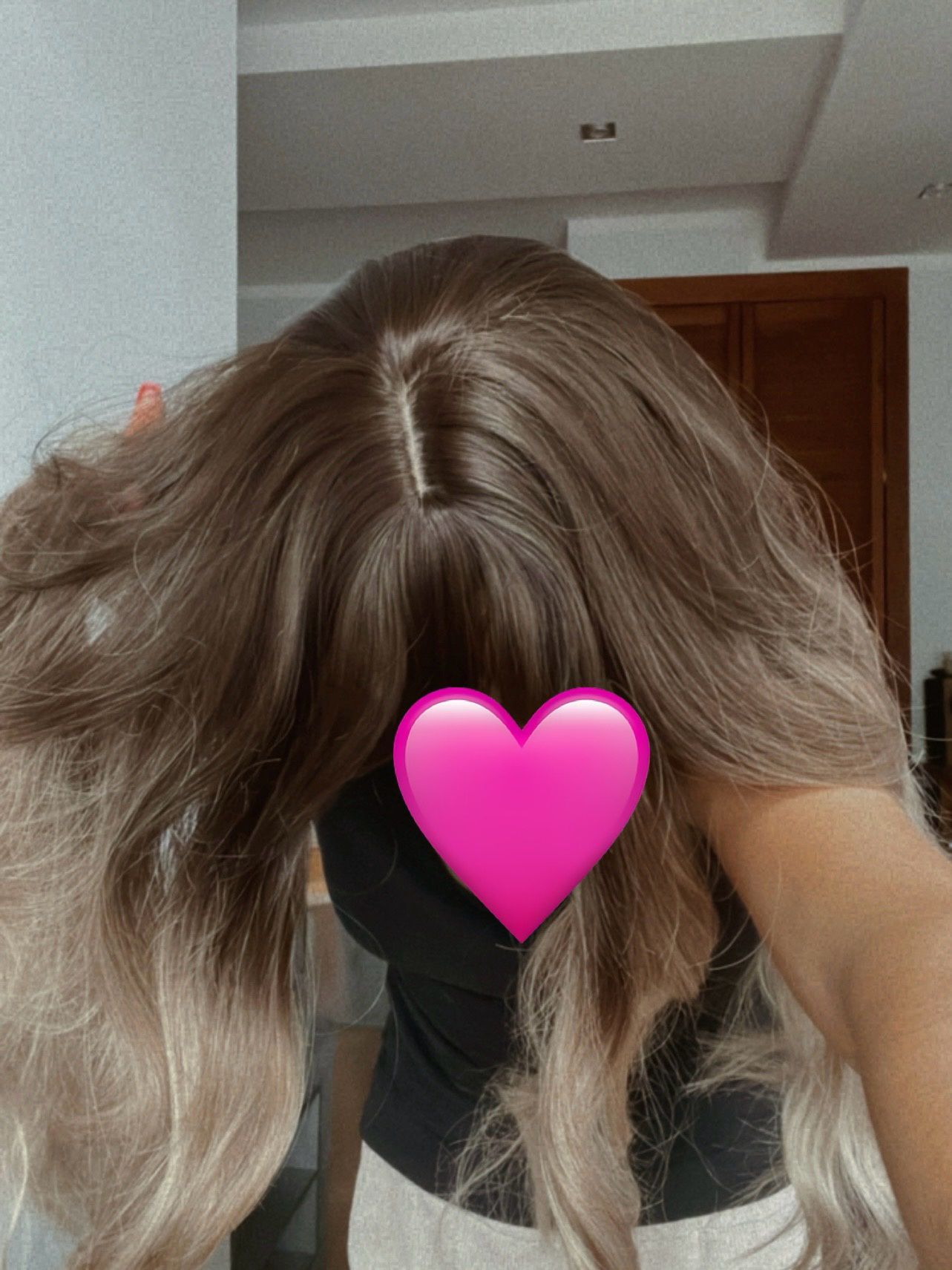 Peruka włosy długie grzywka chłodne blond ombre brąz nowa popielate