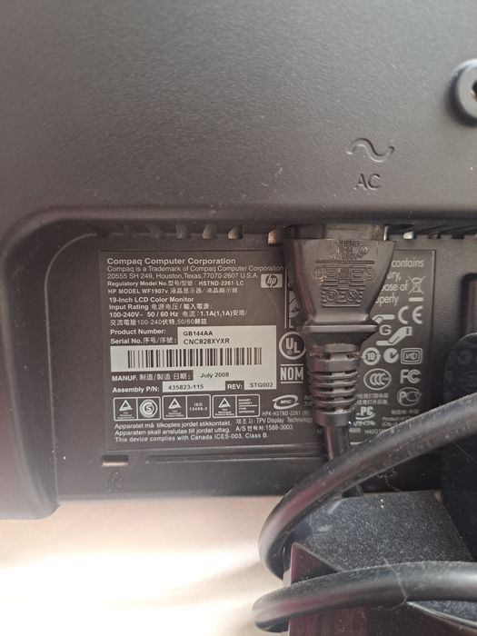 Lcd monitor compaq a funcionar corretamente64550514190209122