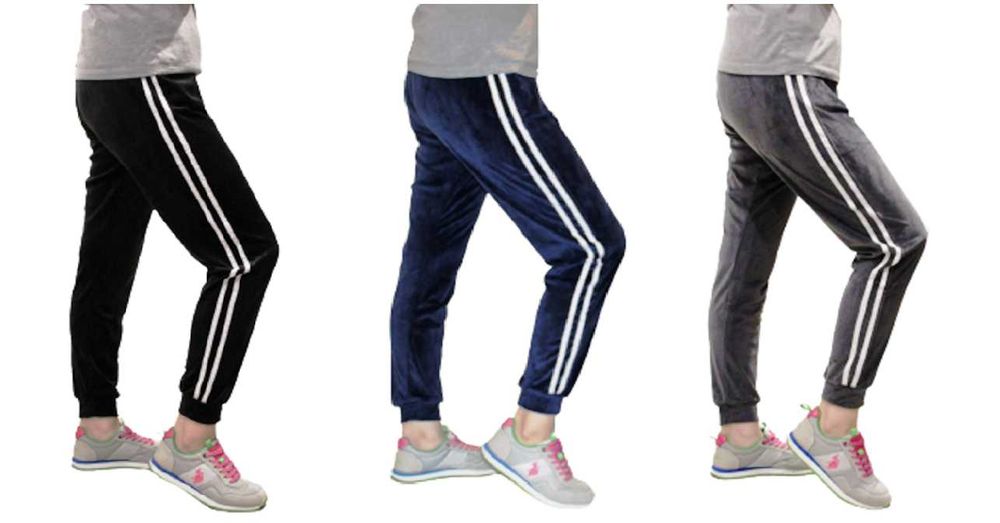 WELUROWE spodnie 2 paskI po bokach LAMPASY rozmiary od M do 6XL