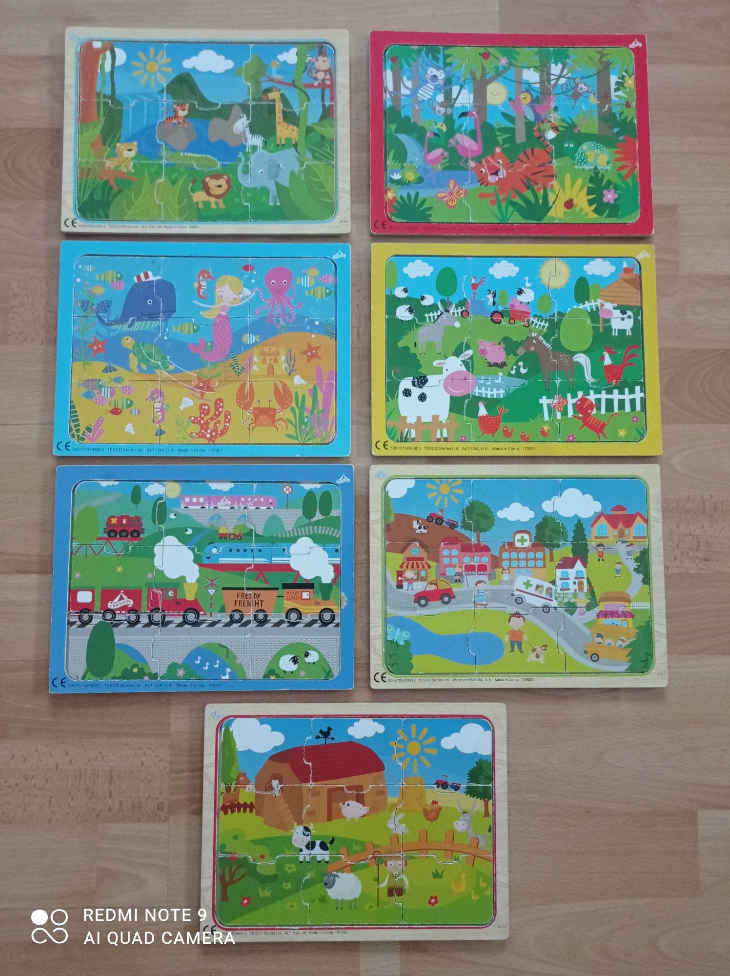 Puzzle zestaw puzzli 7 sztuk obrazków dla dzieci