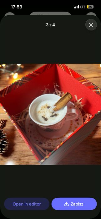 Prezent świąteczny  świeczka  w filiżance