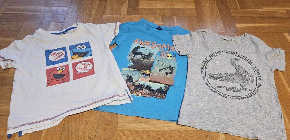 3 bluzki z krótkim rękawem 98/104