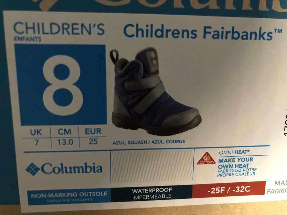 Зимние ботиночки columbia 13 cm