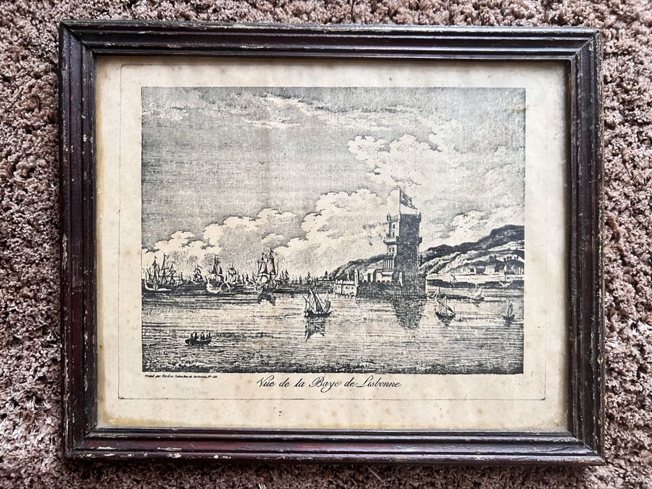 Gravura Lisboa 1798. “ Vue de la baye de Lisbonne”