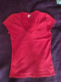 Czerwony klasyczny tshirt Camaieu roz. S