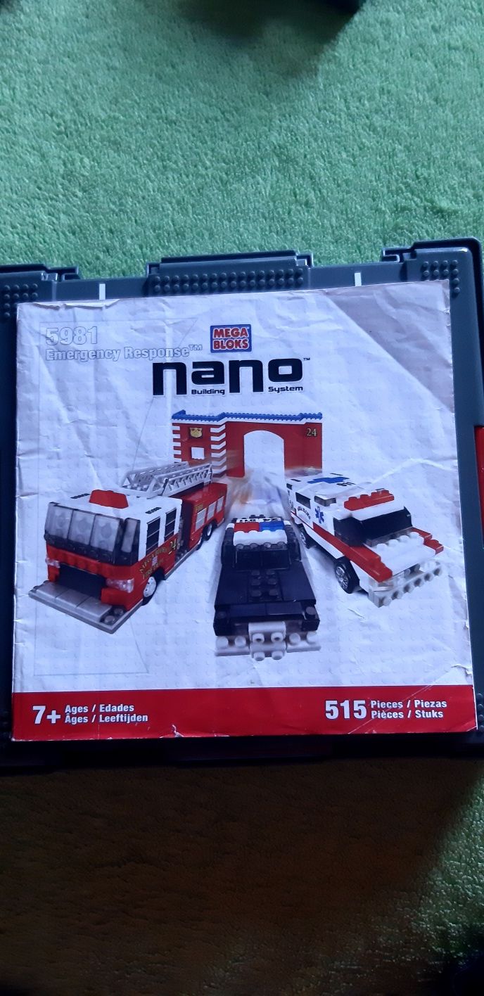 klocki mega bloks nano 5981, 5905, 5906 pogotowie straz samochód lego