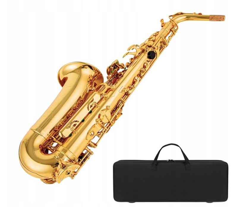 Saksofon altowy mosiężny saxofon ZESTAW + dodatki