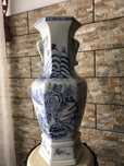 Stary duzy wazon ceramiczny recznie malowany hiszpania