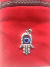 Oko Proroka, dłoń Fatimy, srebro 925, cyrkonie
