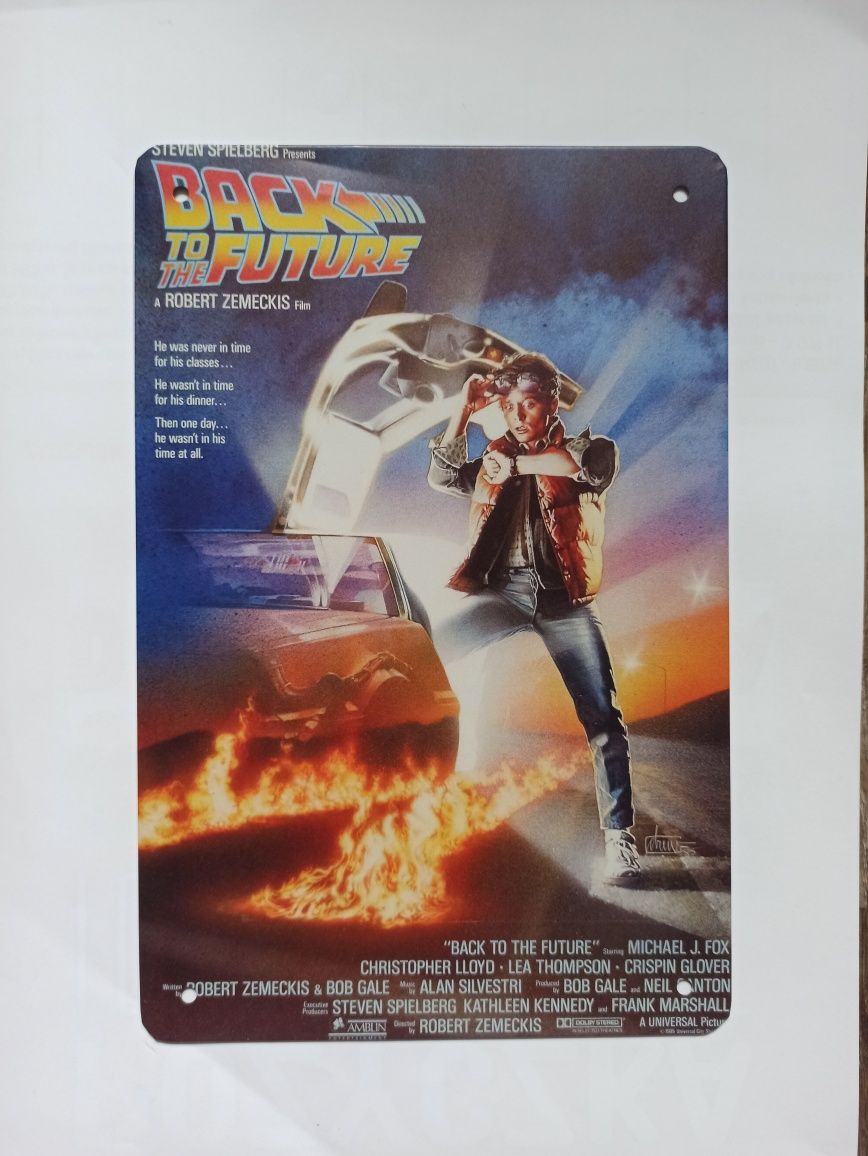 Nowy metalowy szyld Back To The Future kino film loft club oldschool