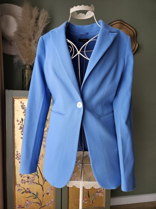 Elegancki Garnitur damski ze spodniami  Błękit More & More Strukturaln