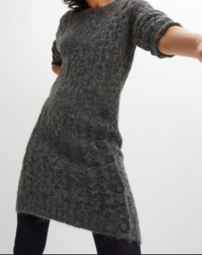 B.P.C sukienka dzianinowa szara z guzikami 36/38.
