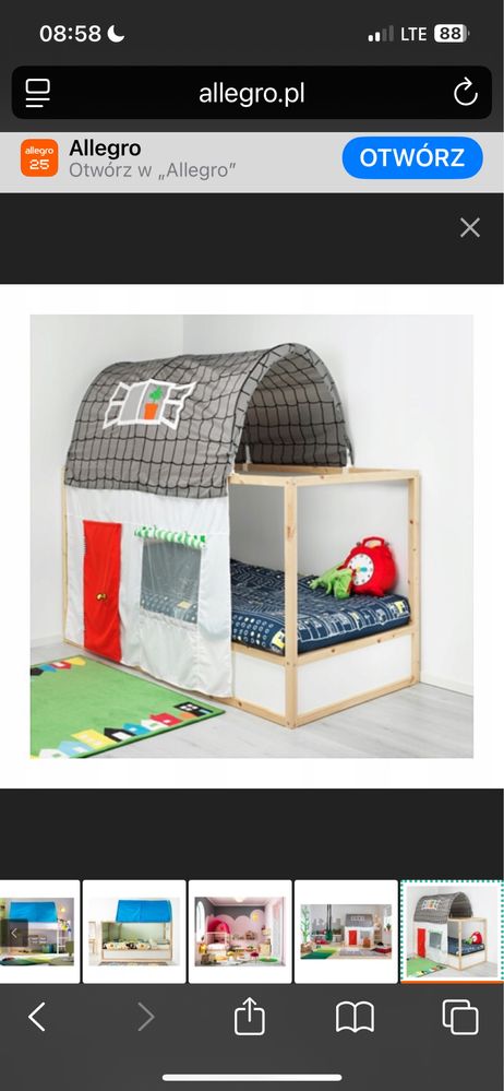Łóżko dwustronne, pietrowe „KURA” Ikea