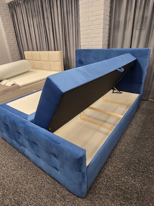 Super Cena Łóżko kontynentalne 160x200 z materacem + 2xpojemnik SZAFIR