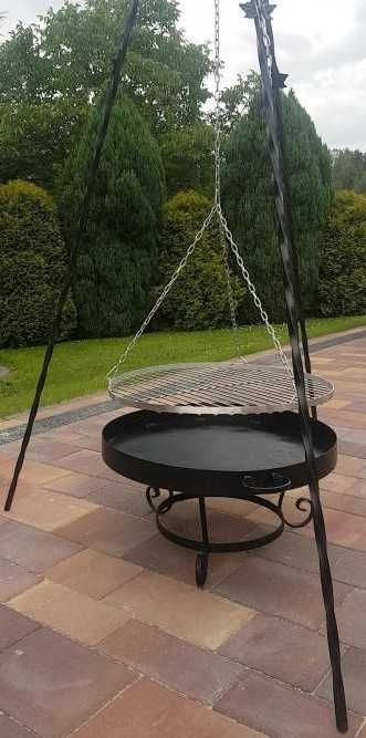 ZESTAW GRILL TRÓJNÓG kuty + ruszt + palenisko ZESTAWY 60,70,80 cm