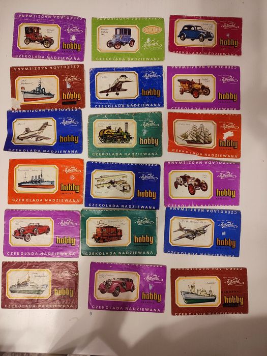 Opakowania po czekoladach Wedel hobby