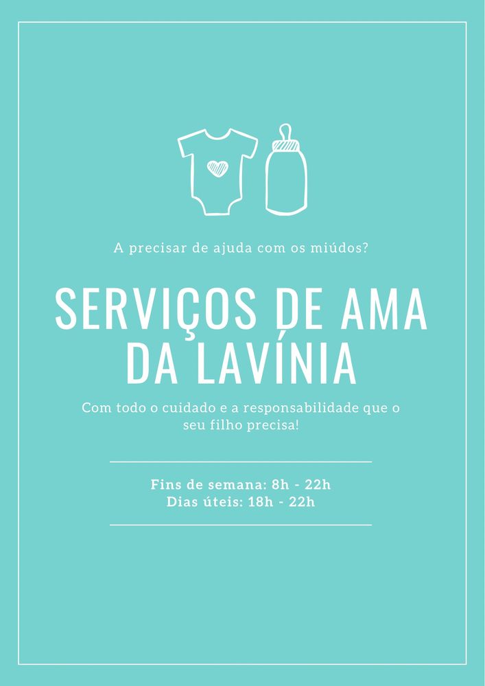 Serviços de ama com a Lavínia!