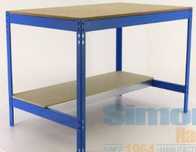 Bancada de Trabalho BT0 Capac 600 kg 1510x760 Azul tampo em madeira