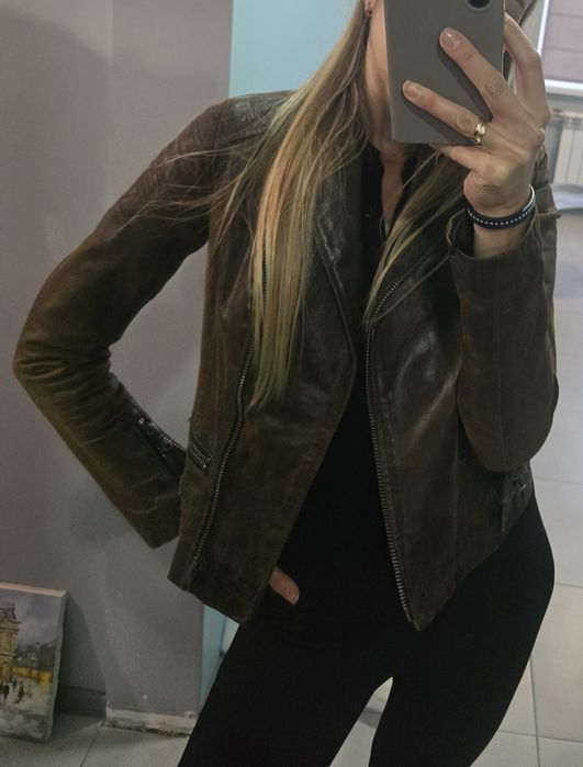 Натуральна шкіряна куртка New Look