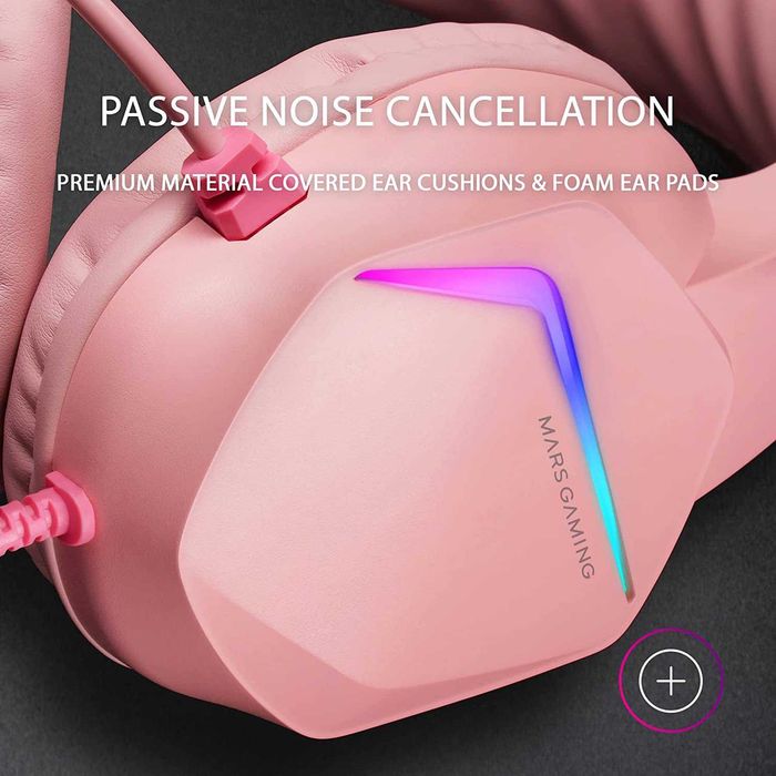Mars Gaming MH122 słuchawki RGB PS4 PS5 Xbox róż
