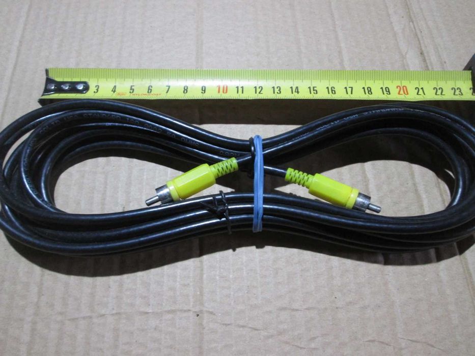 ТВ Кабель 10 м. RCA, тюльпан, видео, звук.