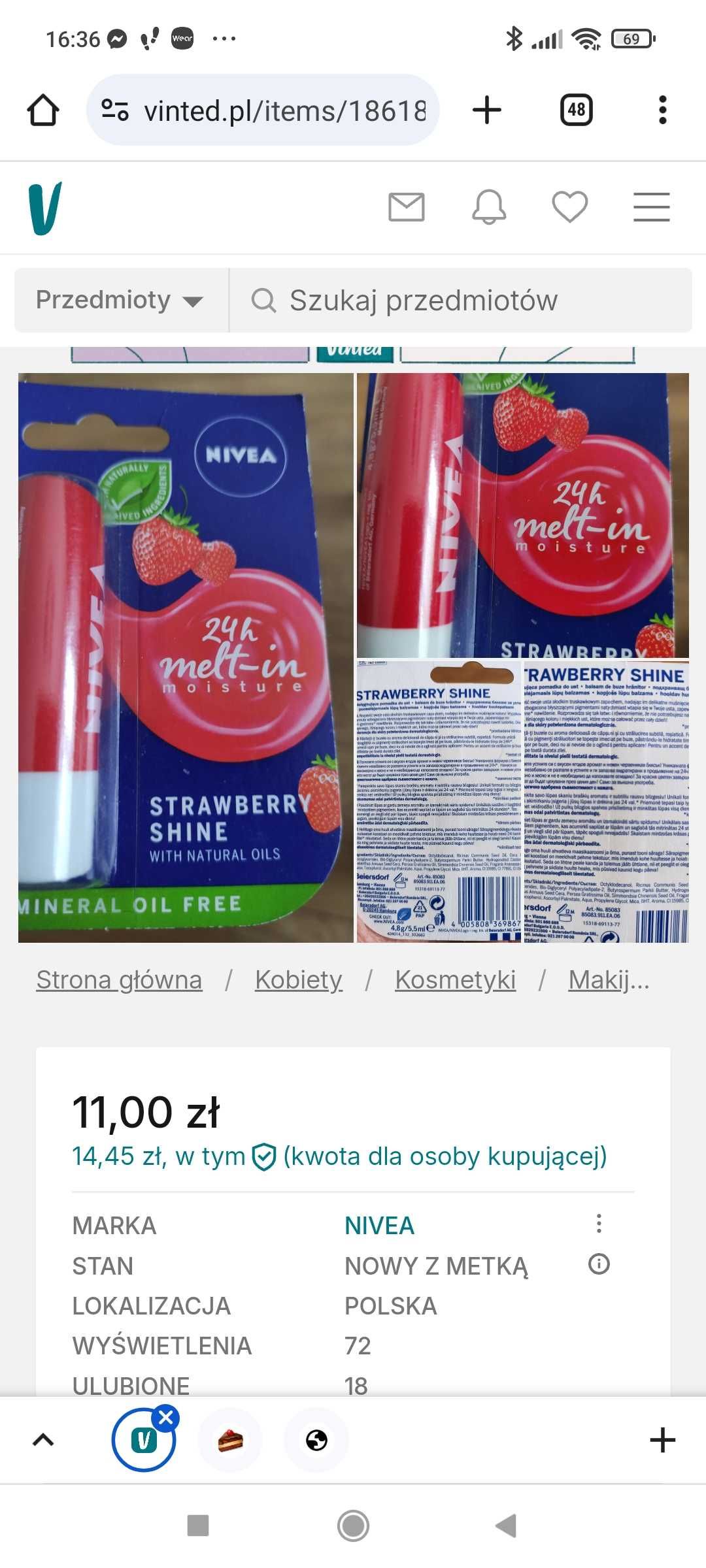 Pomadka do ust  Nivea