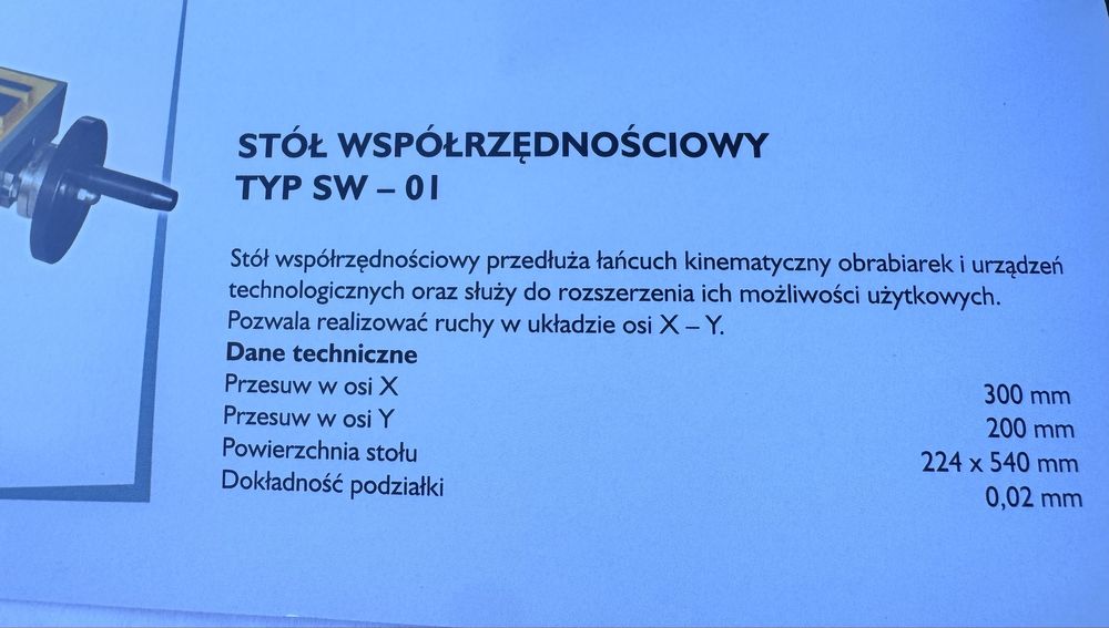 Stół krzyżowy do wiertarki 540x224 mm Nowy