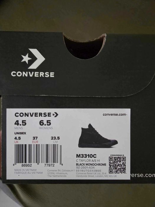 Converse All Stars All Black Nº 37
