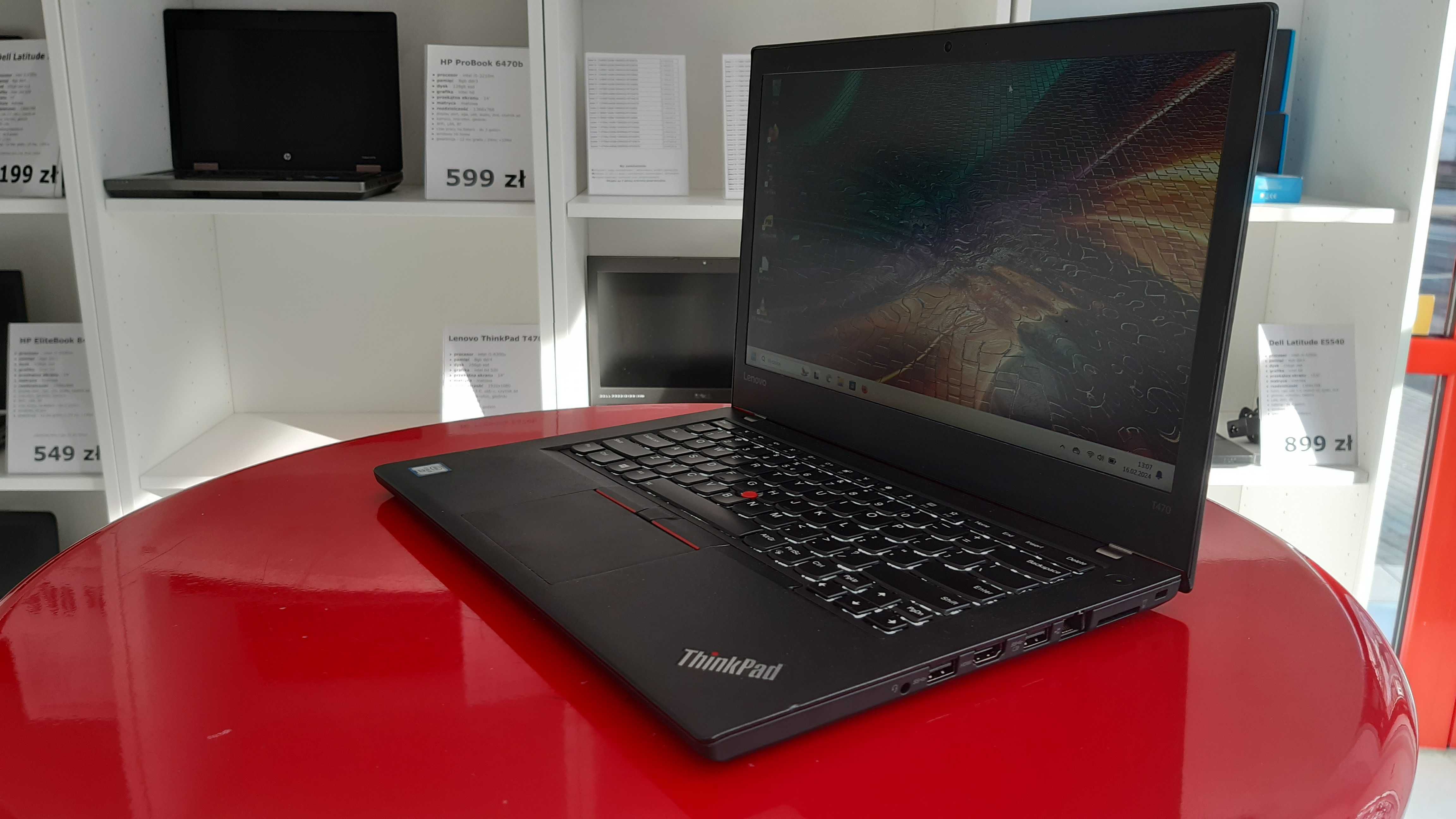 A-Klasa Lenovo ThinkPad T470 i5 8GB 256SSD FHD Win11 HDMI FV23% Raty0%