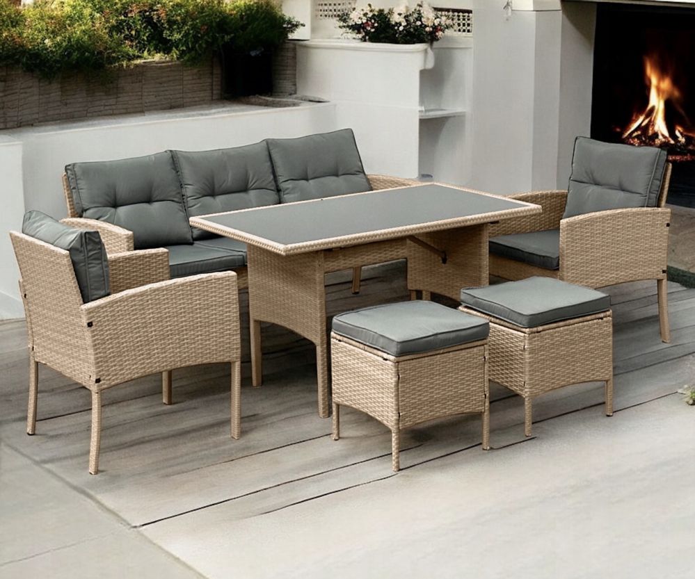 Meble ogrodowe technorattan  sofa fotele stół zestaw kolory wysyłka
