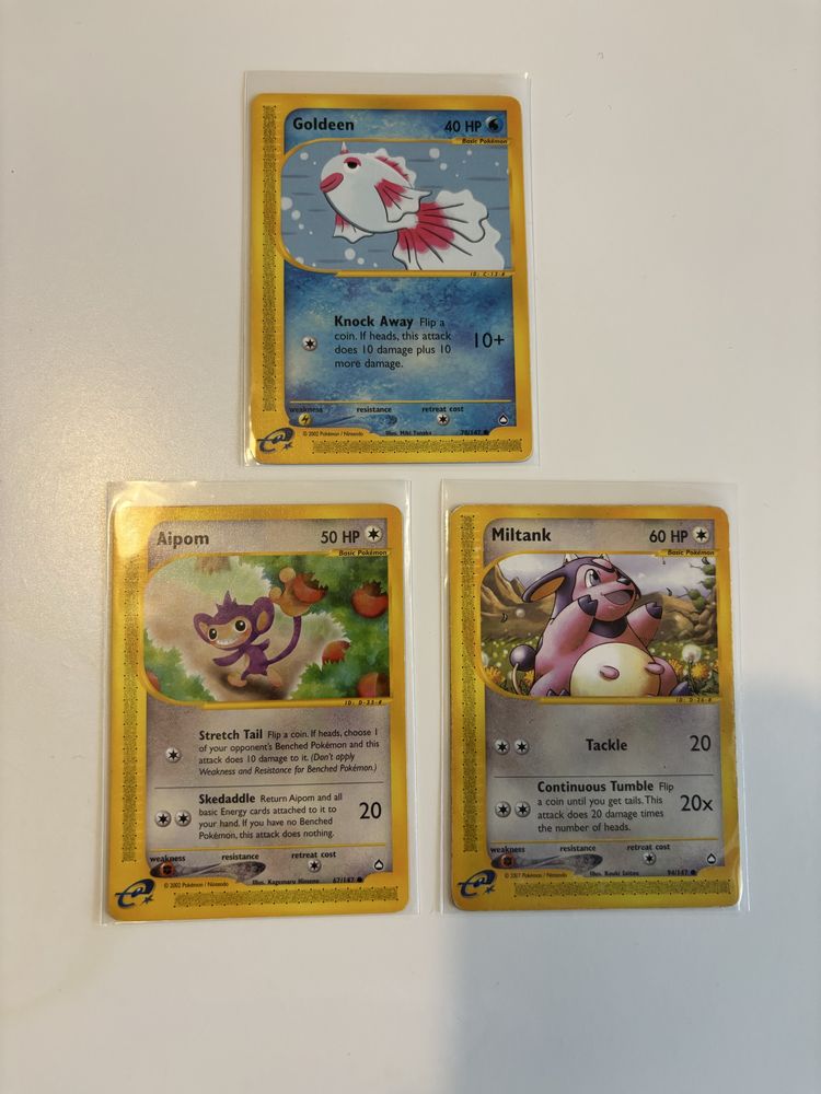 Cartas Pokemon e series Skyridge Expedition Aquapolis