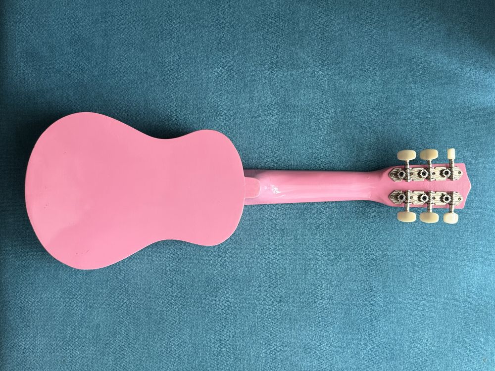 Guitarra de madeira pintada de 53cm nova