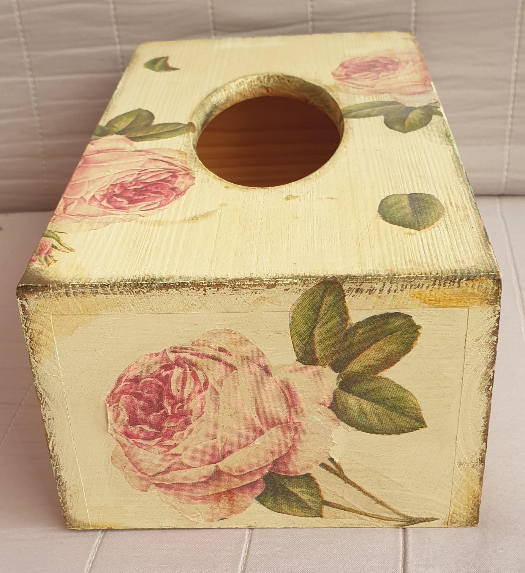 Decoupage szkatułka i chustecznik