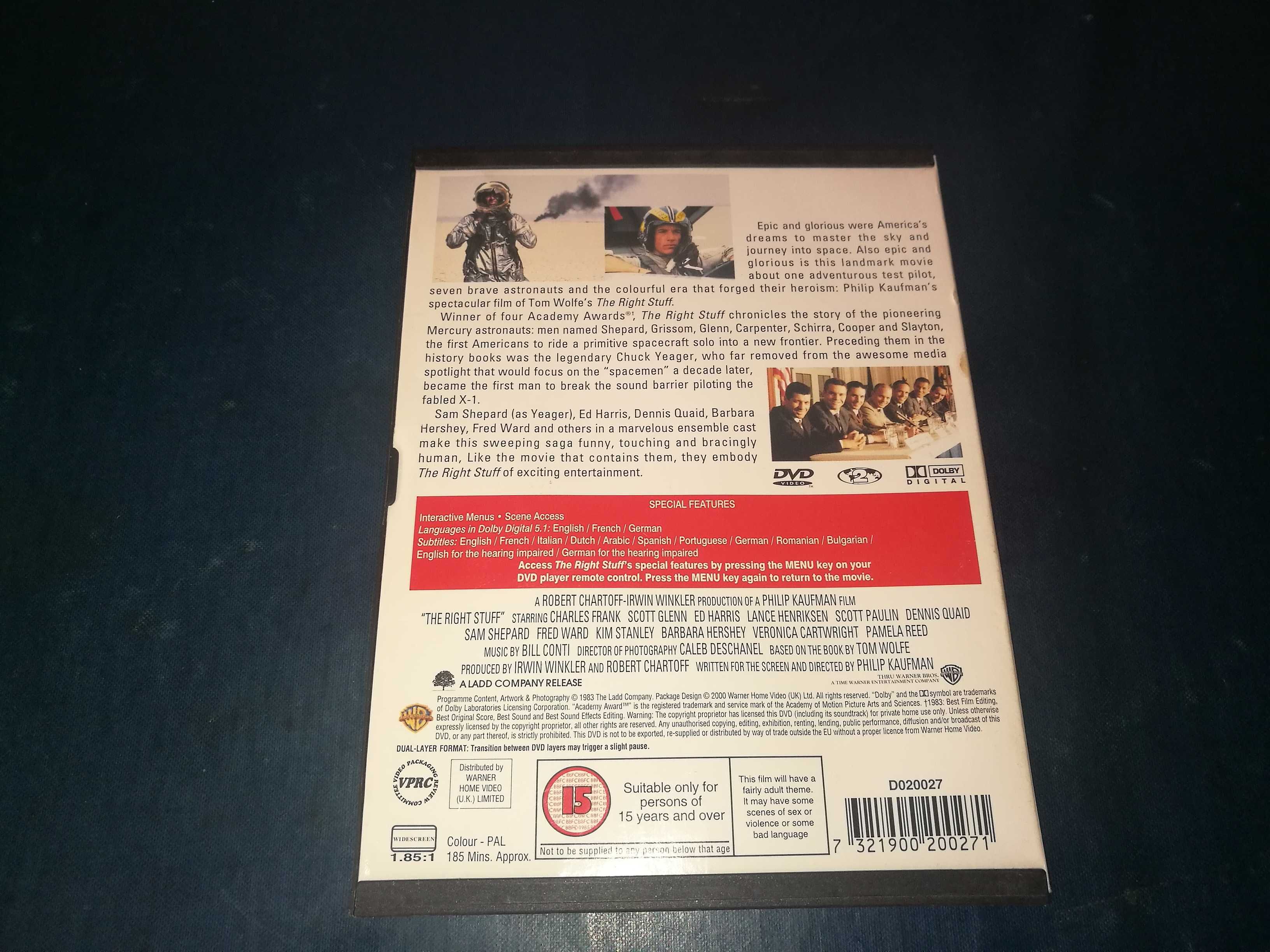 THE RIGHT STUFF (OS ELEITOS)	DVD (legendagem em Português)