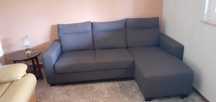 Ikea black corner sofa Bollstana