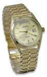 Złoty zegarek z bransoletą męski 14k 585 Geneve mw013ydy&mbw007y P
