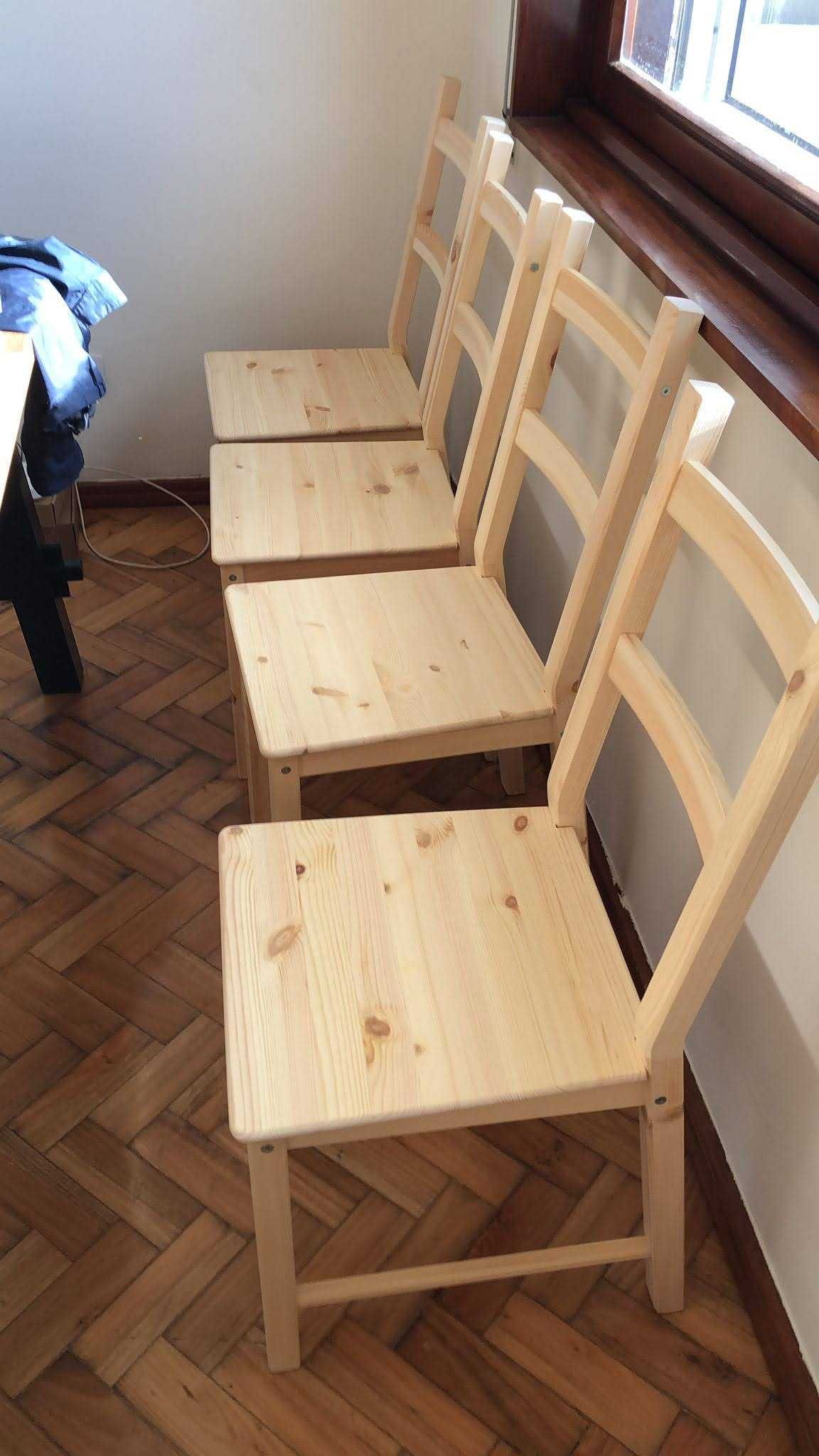 4 cadeiras de madeira em castanho claro - Ikea PINNTORP