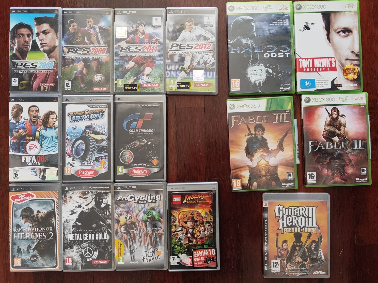 Jogos PSP Xbox 360 e PS3 usados, preço Unitário