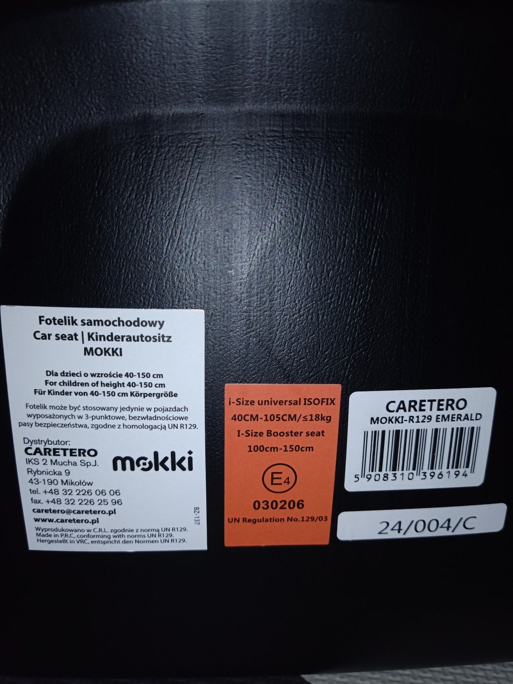 Fotelik dziecięcy Mokka i-size Emerald z ISOFIX