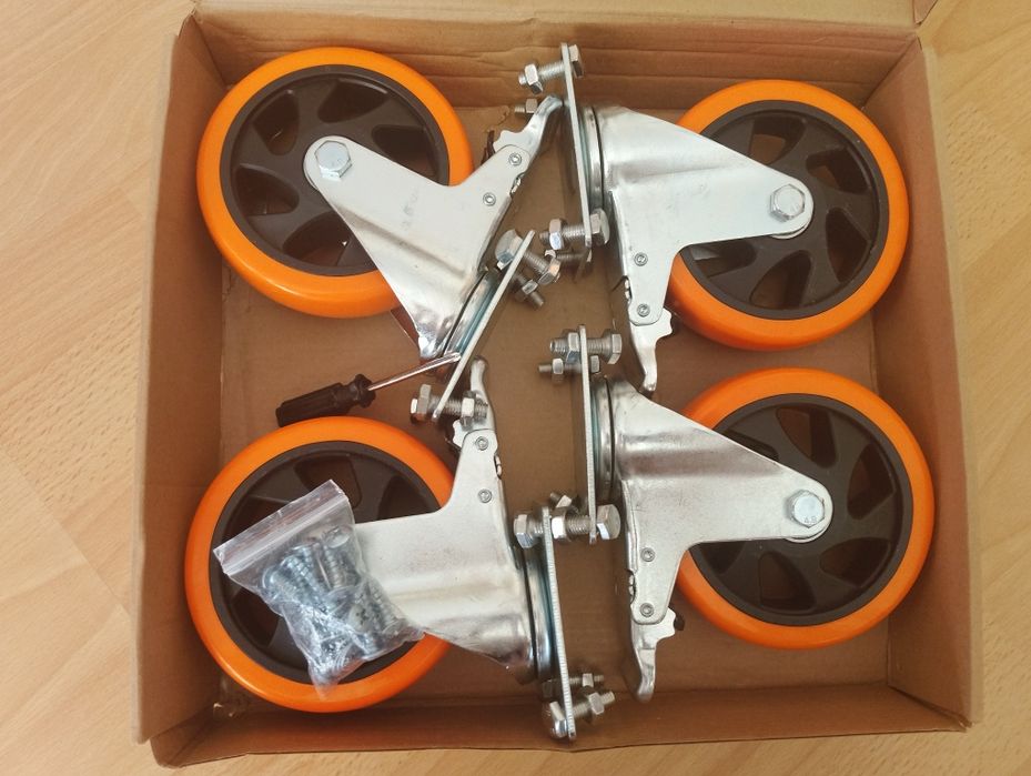 Zestaw kółek transportowych 125mm udźwig do 630kg