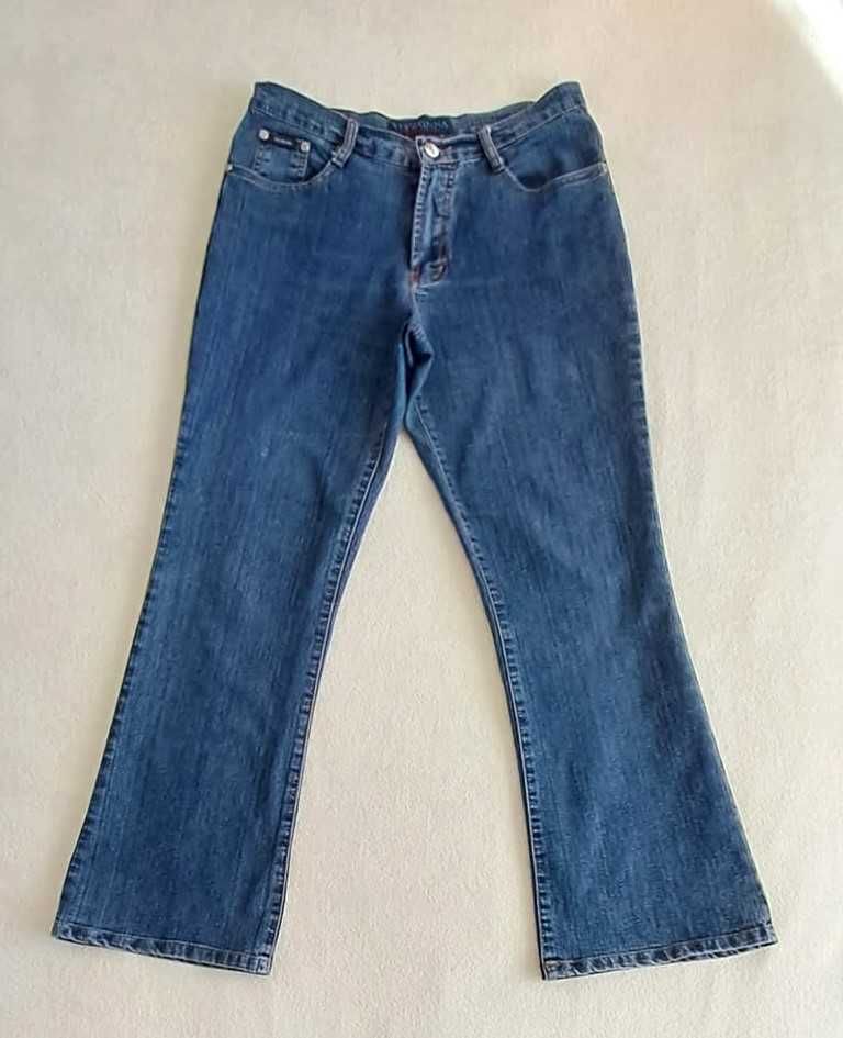Szerokie jeansy dzwony 32 M L wysoki stan vintage
