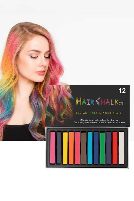 Цветные мелки для окрашивания волос, набор 12 штук, Hair Chalk